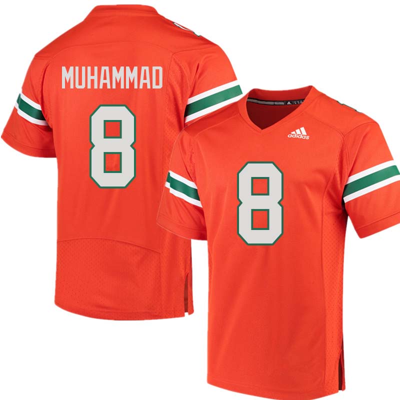 Adidas Miami Hurricanes #8 Al-Quadin Muhammad College Football Jerseys Sale-Orange